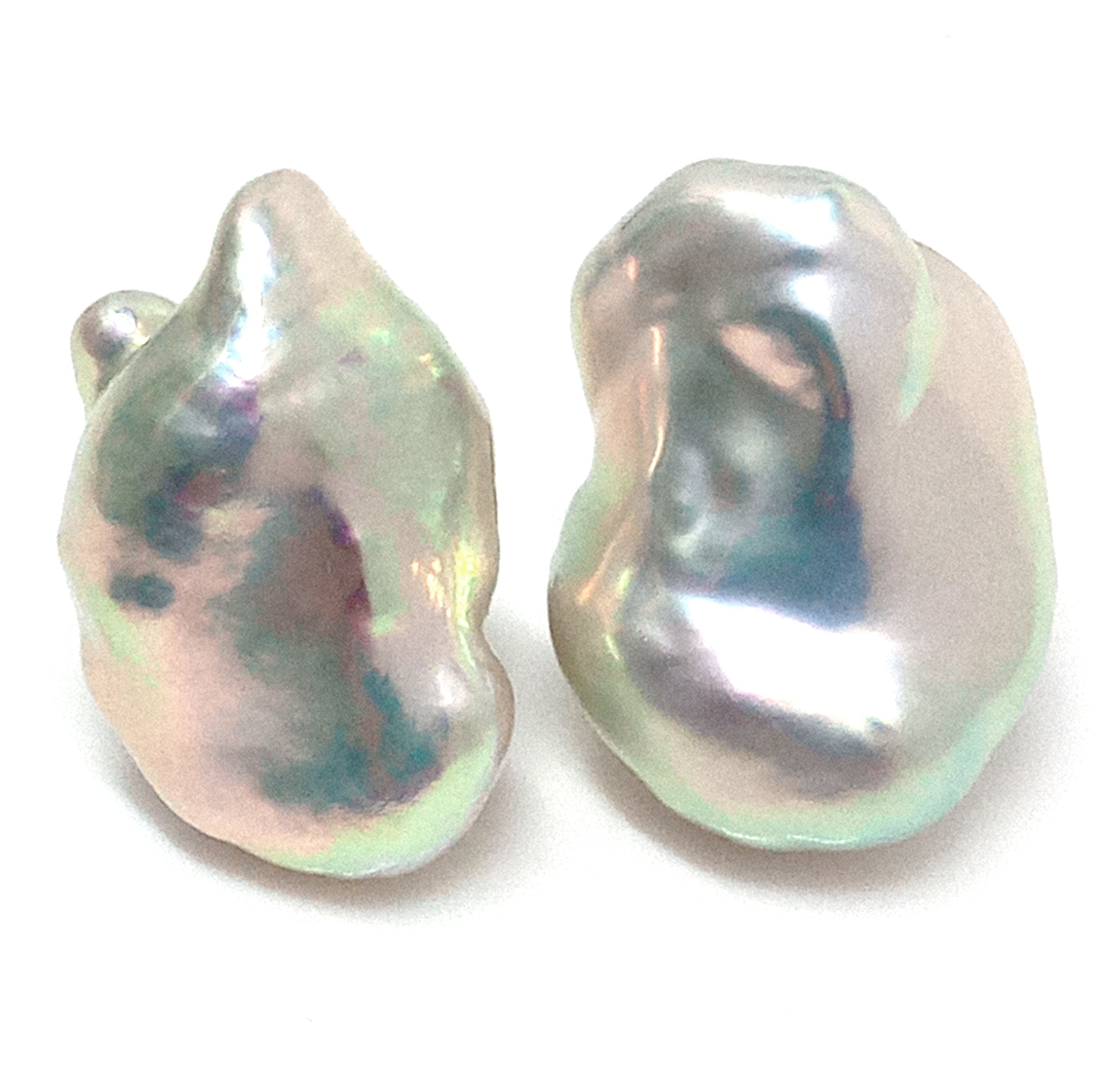 White Baroque Keishi Pair